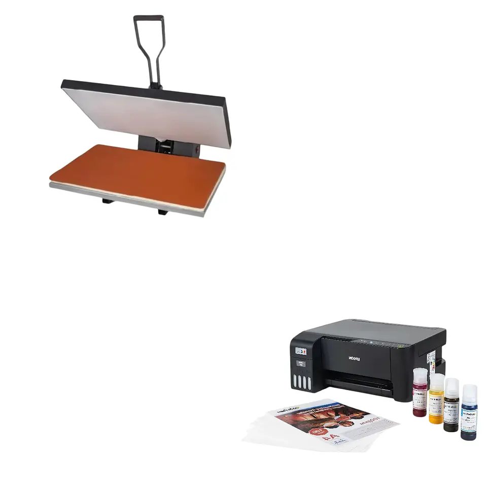 Combo Plancha Estampadora, Sublimadora, Transfer 40x60 + Kit Impresora Epson L3250 + Hojas + Tintas 2
