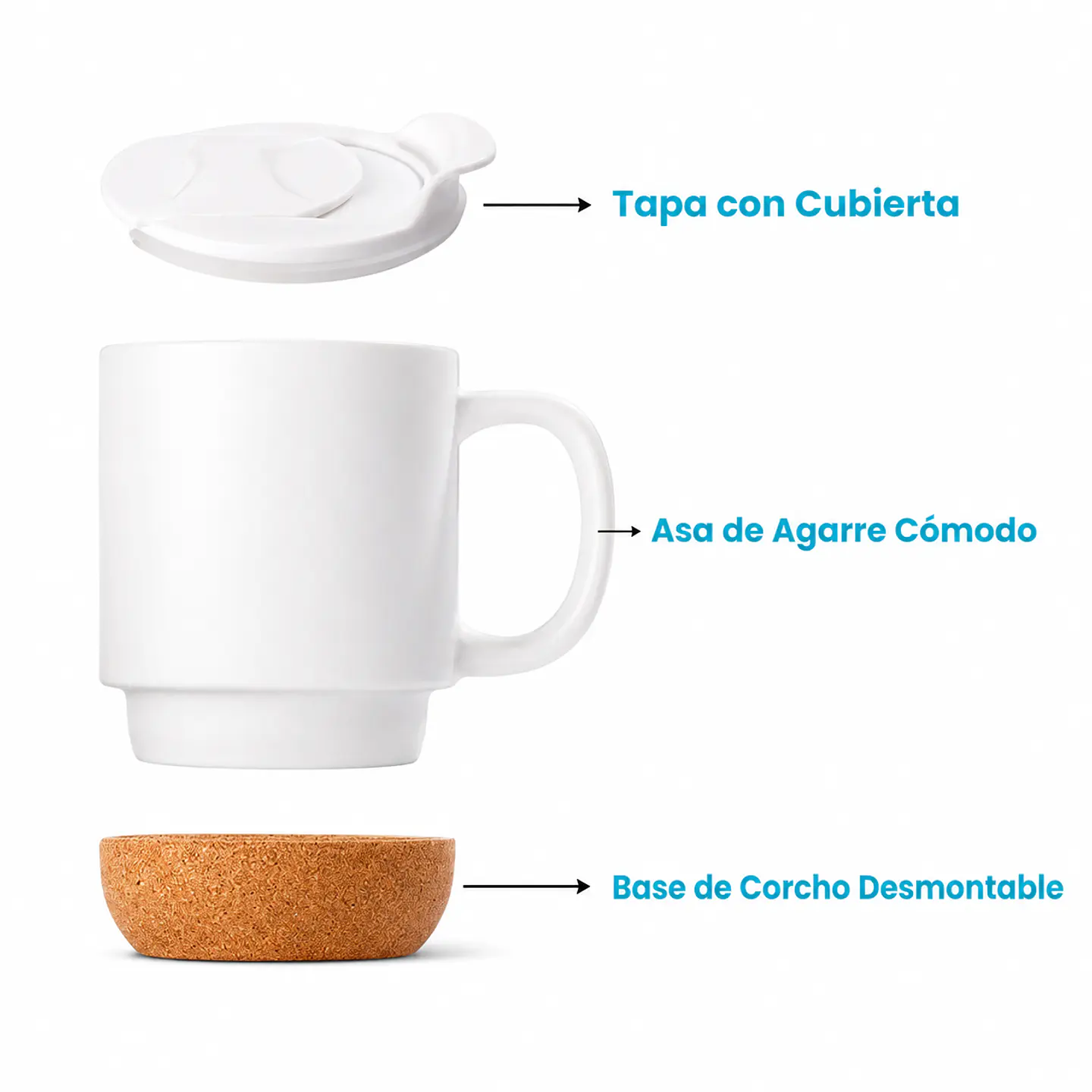 Taza de cerámica base de corcho 11oz Para Sublimacion Premiun  2