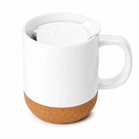 Taza de cerámica base de corcho 11oz Para Sublimacion Premiun 