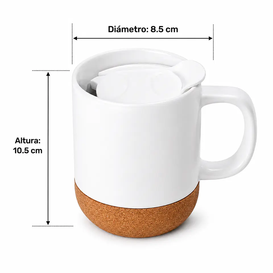 Taza de cerámica base de corcho 11oz Para Sublimacion Premiun  3