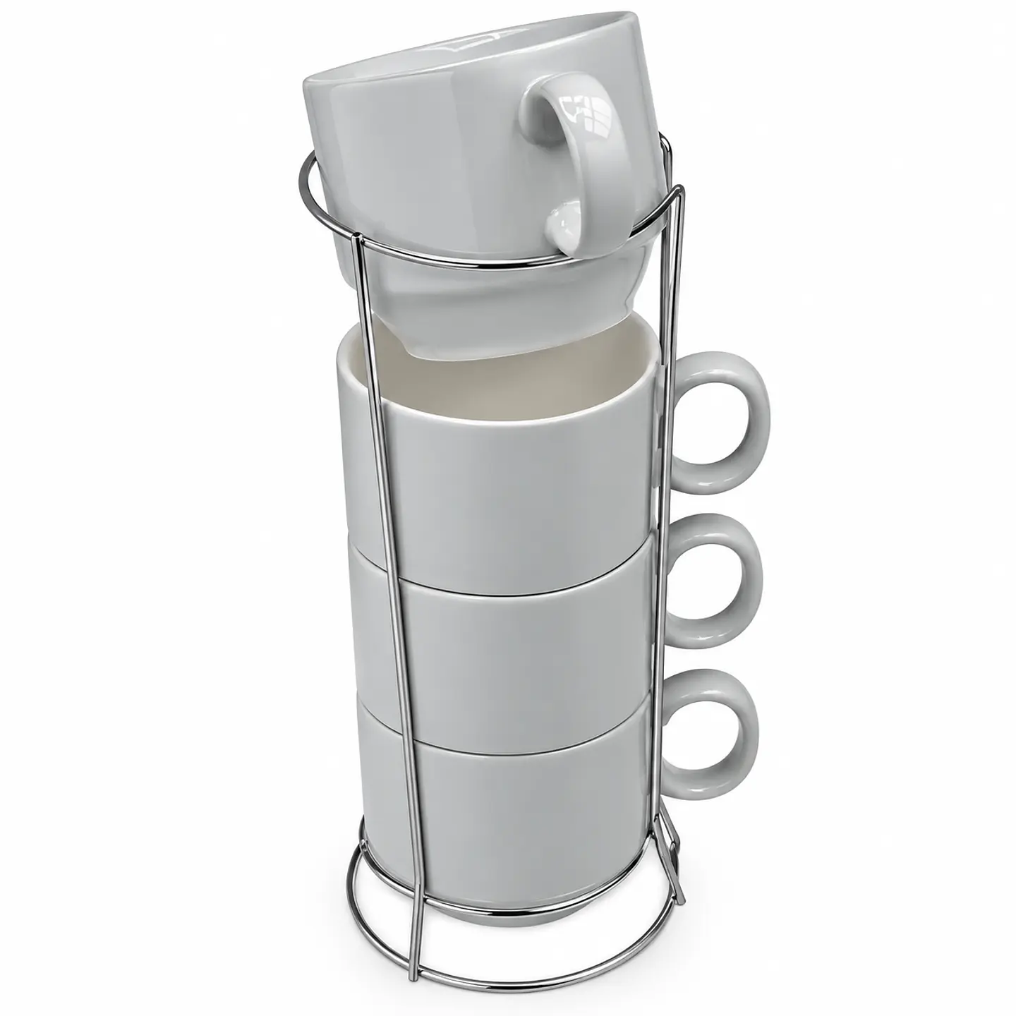 Pack de 4 Tazas Para Café Apilables 6cm + Soporte 1