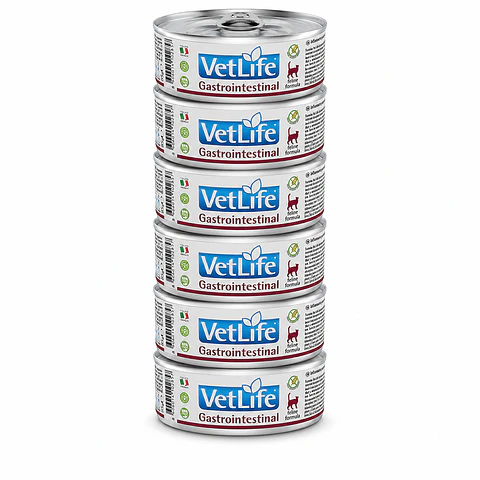 Pack 6 Latas Vet Life Gastrointestinal Gato