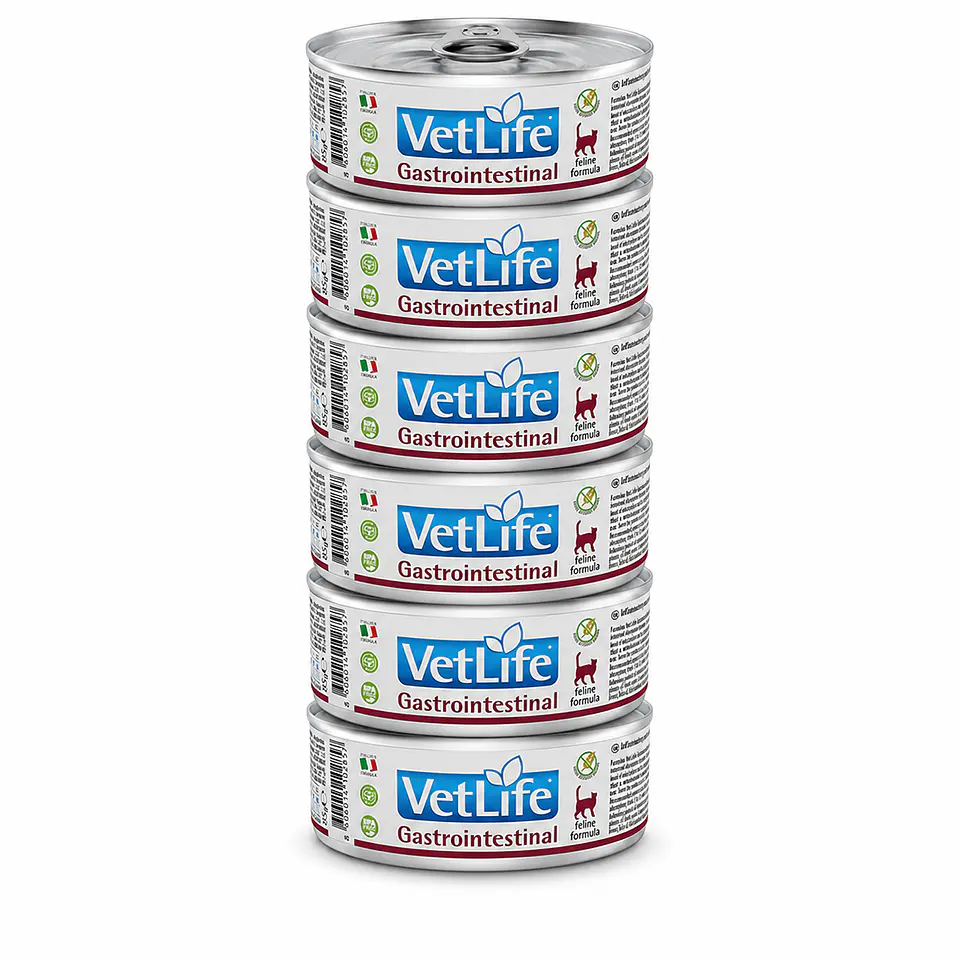Pack 6 Latas Vet Life Gastrointestinal Gato 1