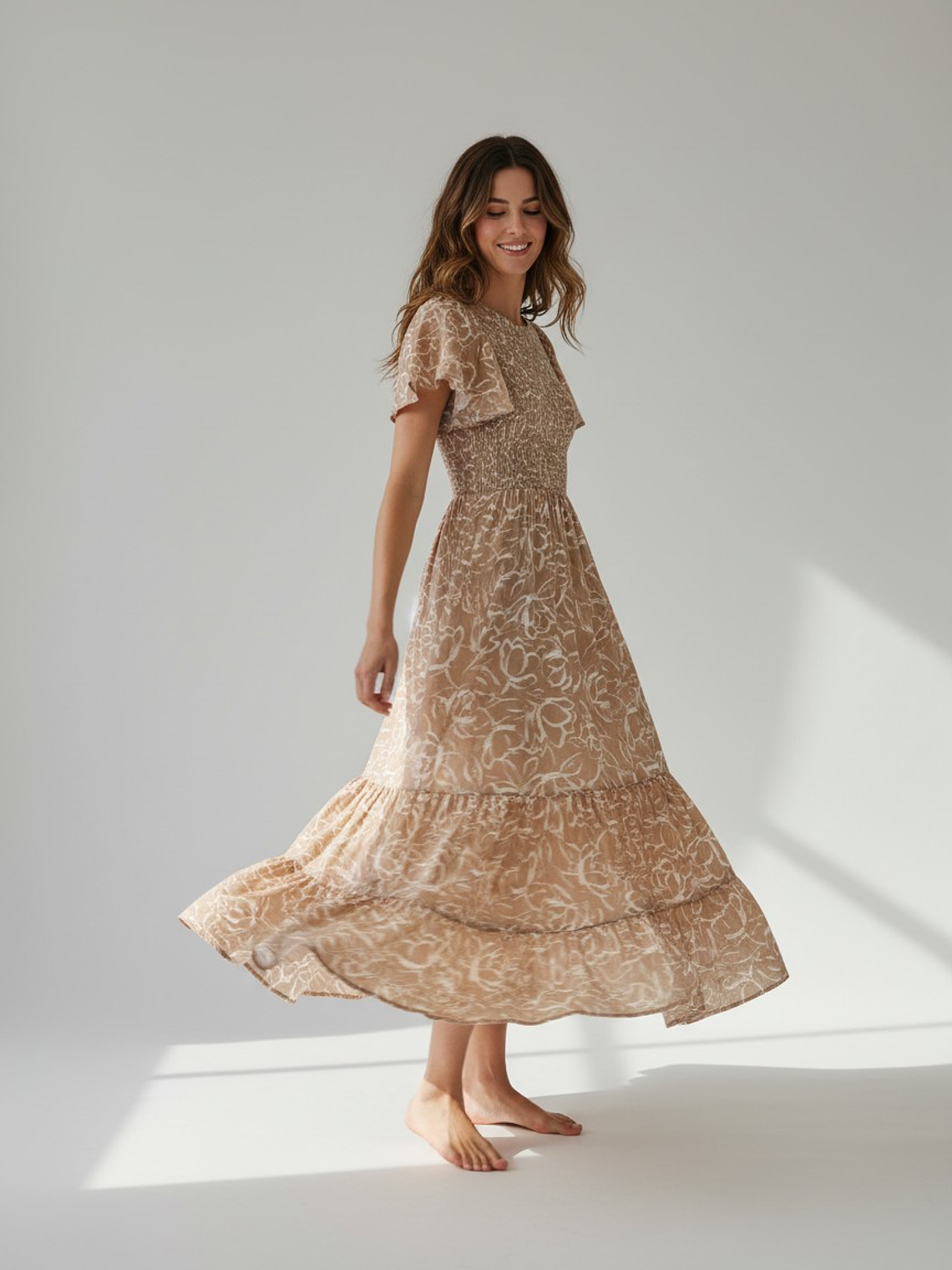 Vestido Midi Taupe 2