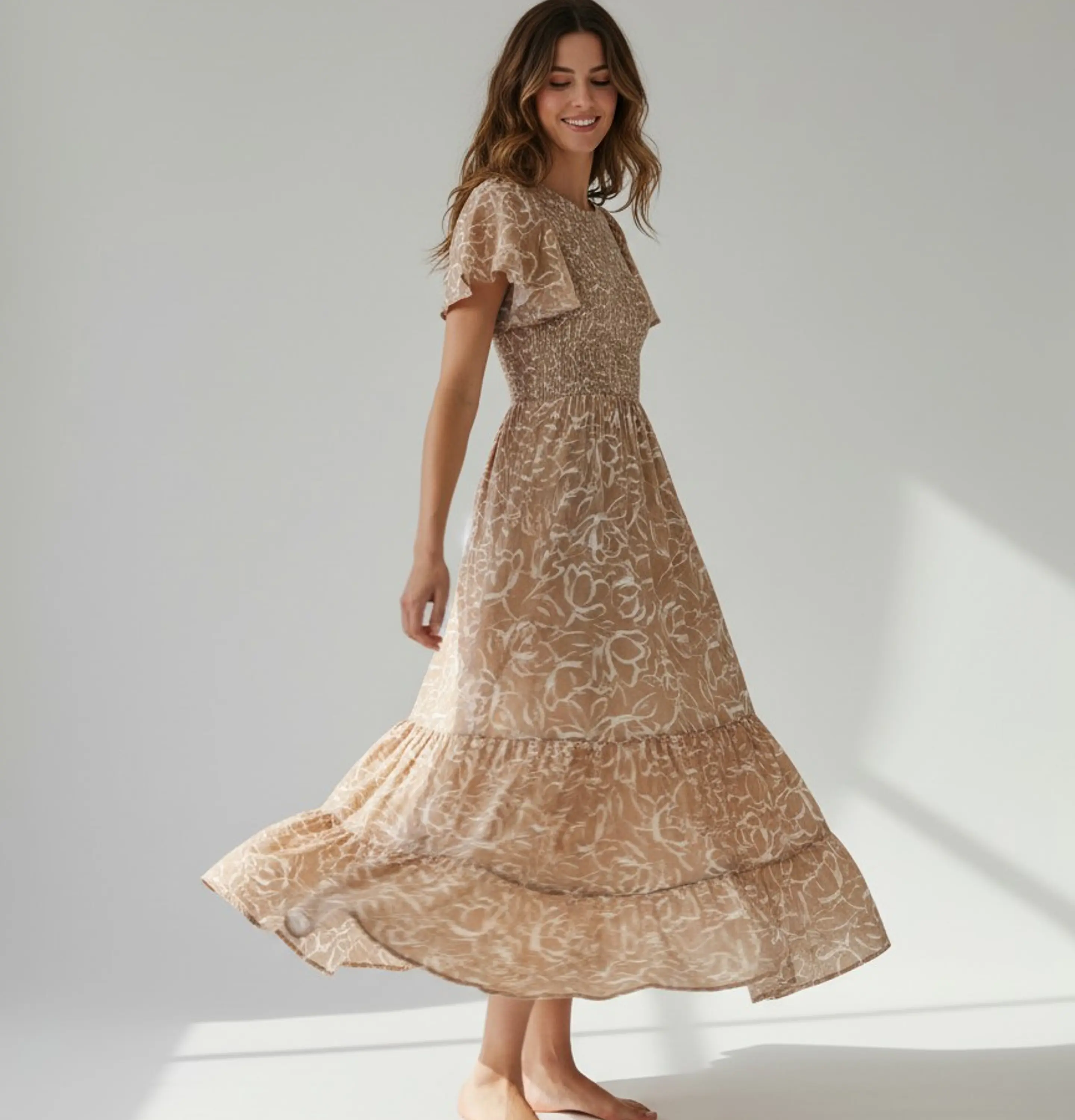Vestido Midi Taupe 2
