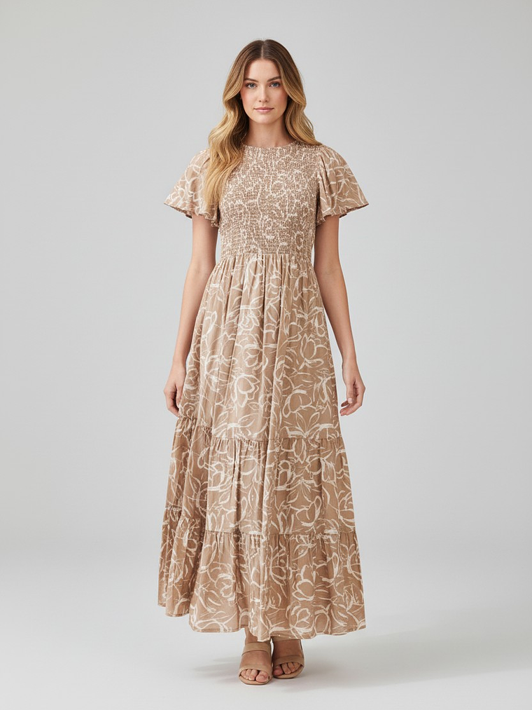 Vestido Midi Taupe 1