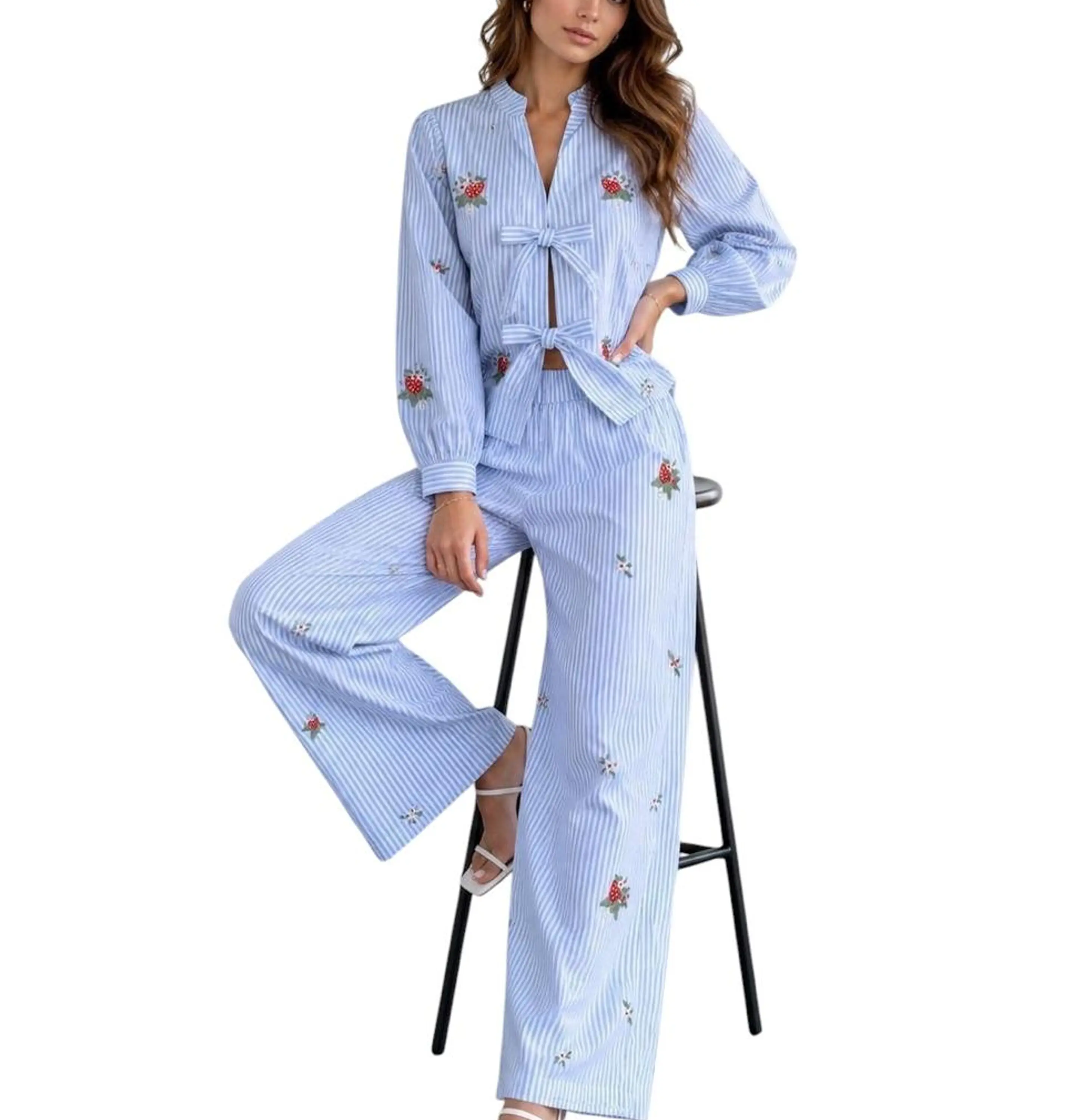 Conjunto azul de rayas  1