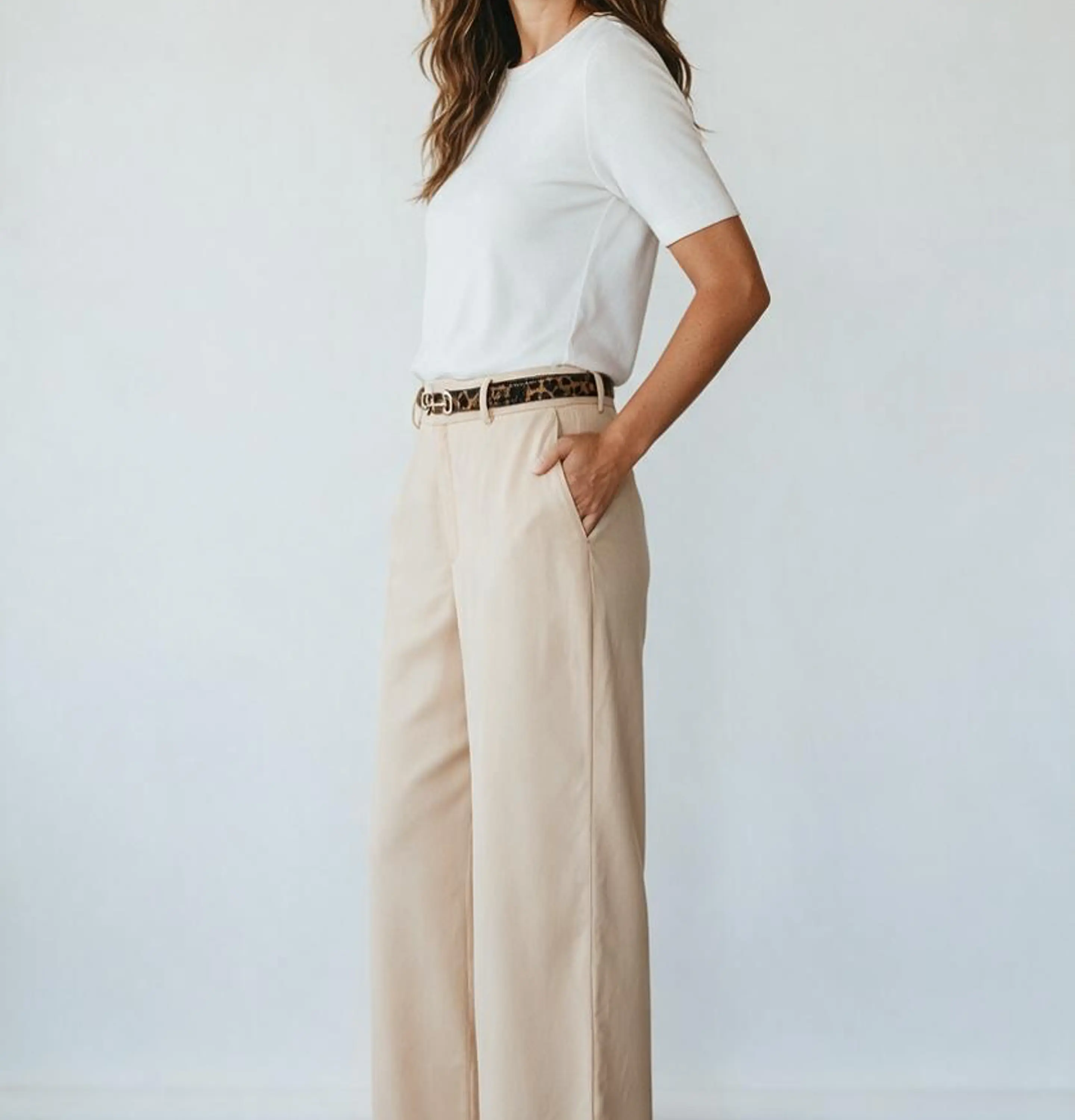 Pantalón Seda Beige 1