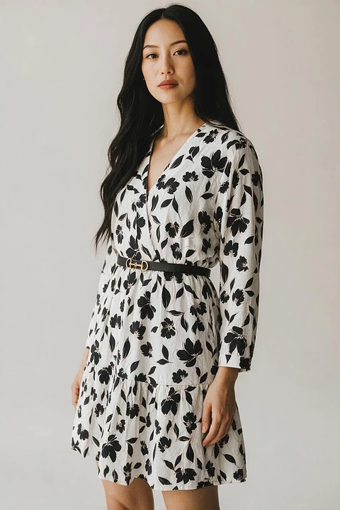 Vestido Manga Floral