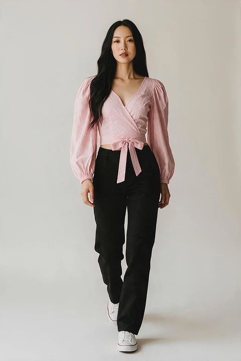 Blusa Manga Rosa Bebe