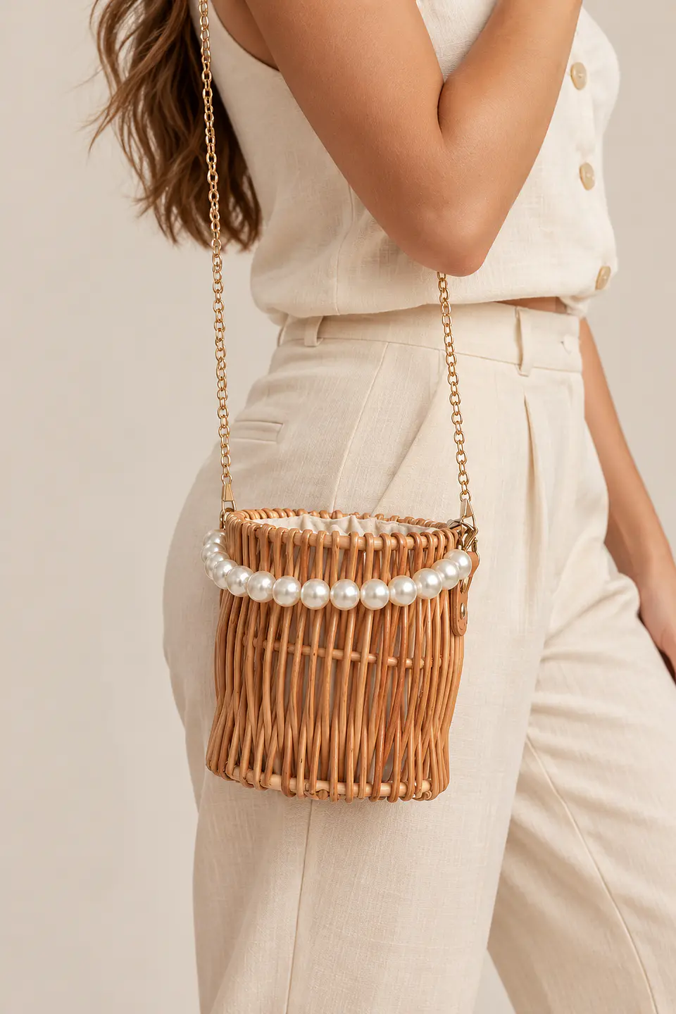 Bolso Canasto Perlas 2