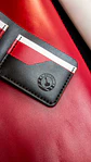 BILLETERA DE CUERO MINIMALISTA NEGRO, ROJO Y BLANCO - Miniatura 6