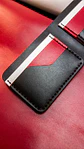BILLETERA DE CUERO MINIMALISTA NEGRO, ROJO Y BLANCO - Miniatura 7