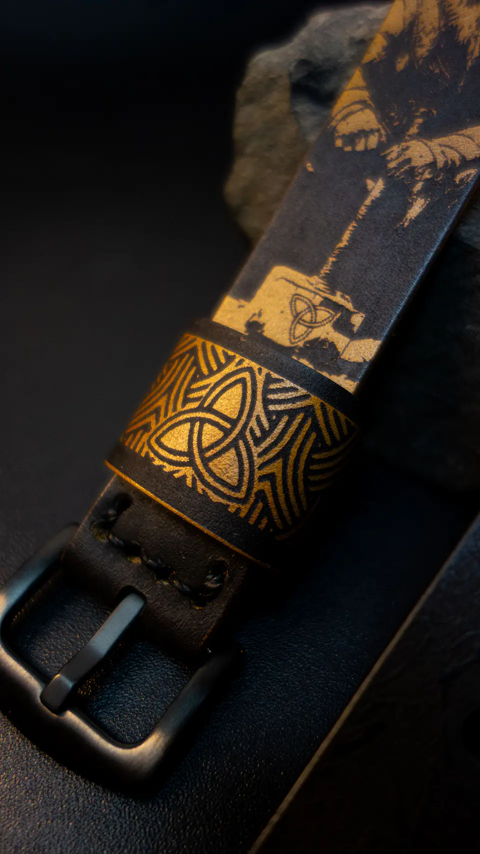 Correa de Cuero Vikinga para Apple Watch – Thor & Runa Thurisaz 3