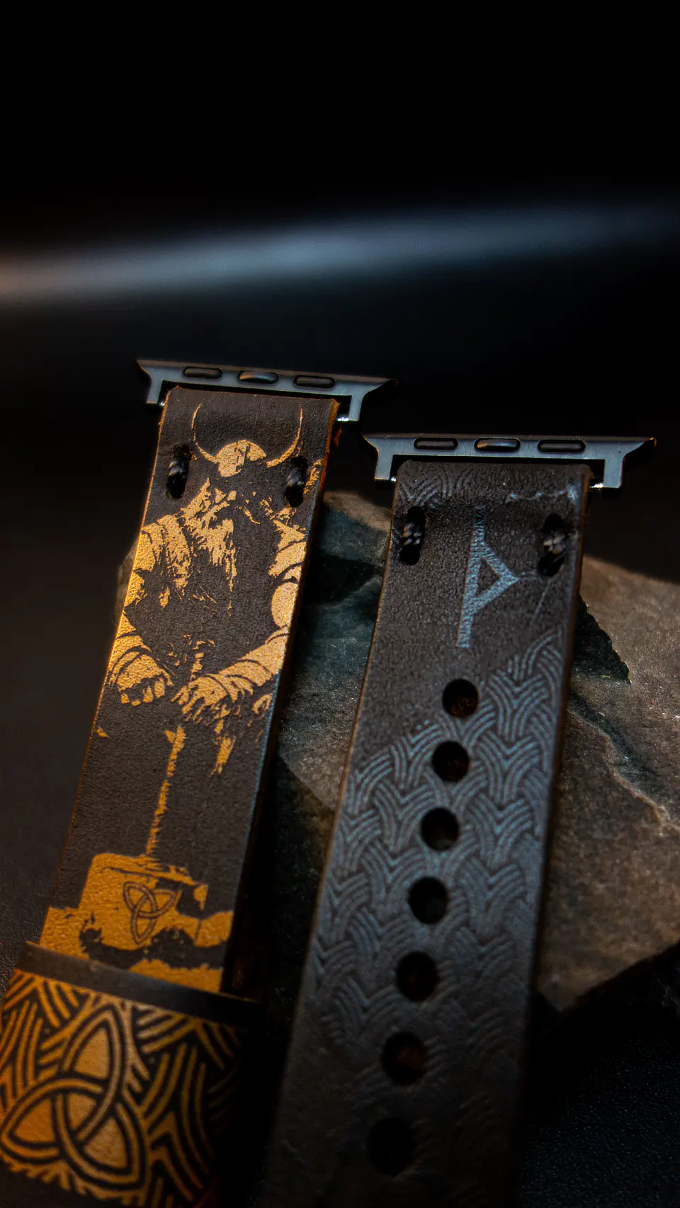 Correa de Cuero Vikinga para Apple Watch – Thor & Runa Thurisaz 2