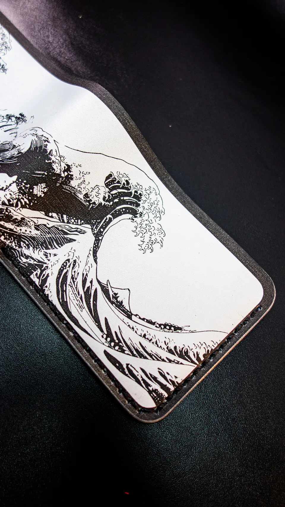 Billetera de Cuero – La Gran Ola de Kanagawa (Homenaje a Hokusai) 9