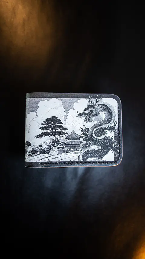 Billetera de Cuero "Ryū" — Espíritu del Dragón JAPONES