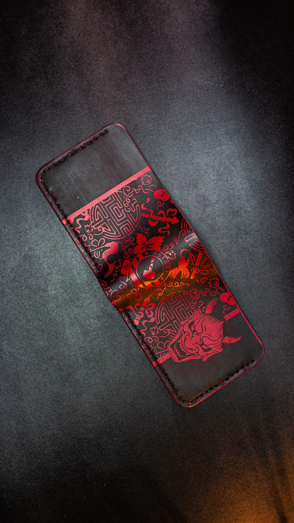 Billetera Hannya (CLASICA) en Cuero – Diseño Japonés 2