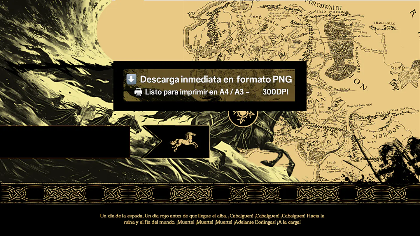 Carga de los Rohirrim – Arte Digital para Imprimir (PNG 300DPI A3) 1