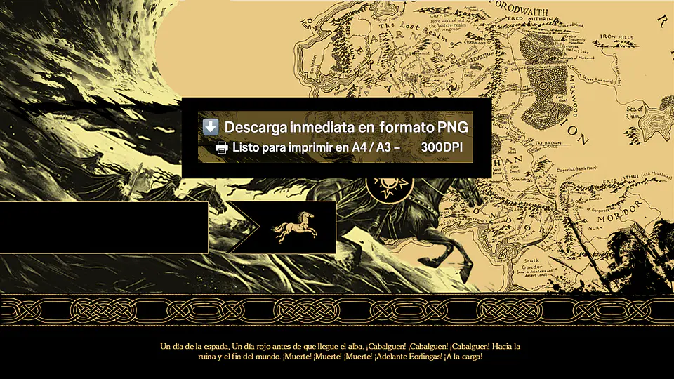 Carga de los Rohirrim – Arte Digital para Imprimir (PNG 300DPI A3) 1