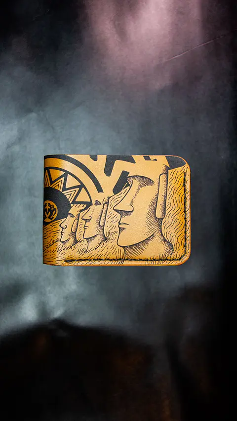  Billetera de Cuero – Edición Homenaje Rapa Nui 🪶