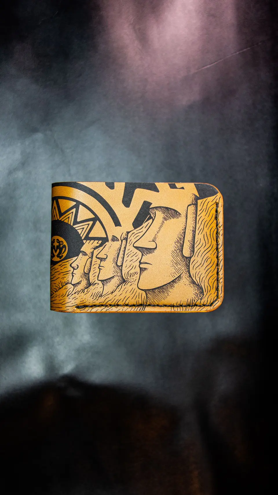  Billetera de Cuero – Edición Homenaje Rapa Nui 🪶 1