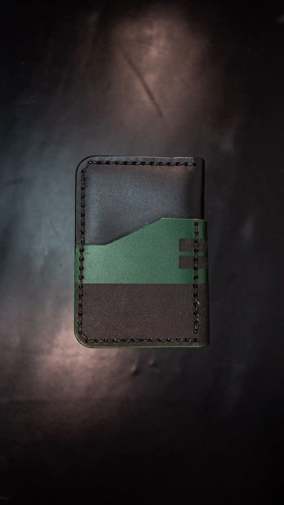Tarjetero Vertical ASTORI - CUERO Verde & Negro  4