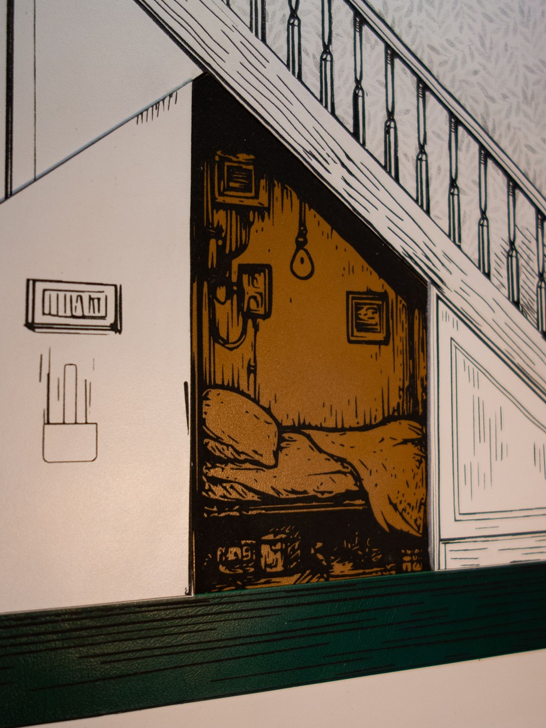 Cuadro de Cuero – “Bajo la Escalera” 🕯️✨ 3