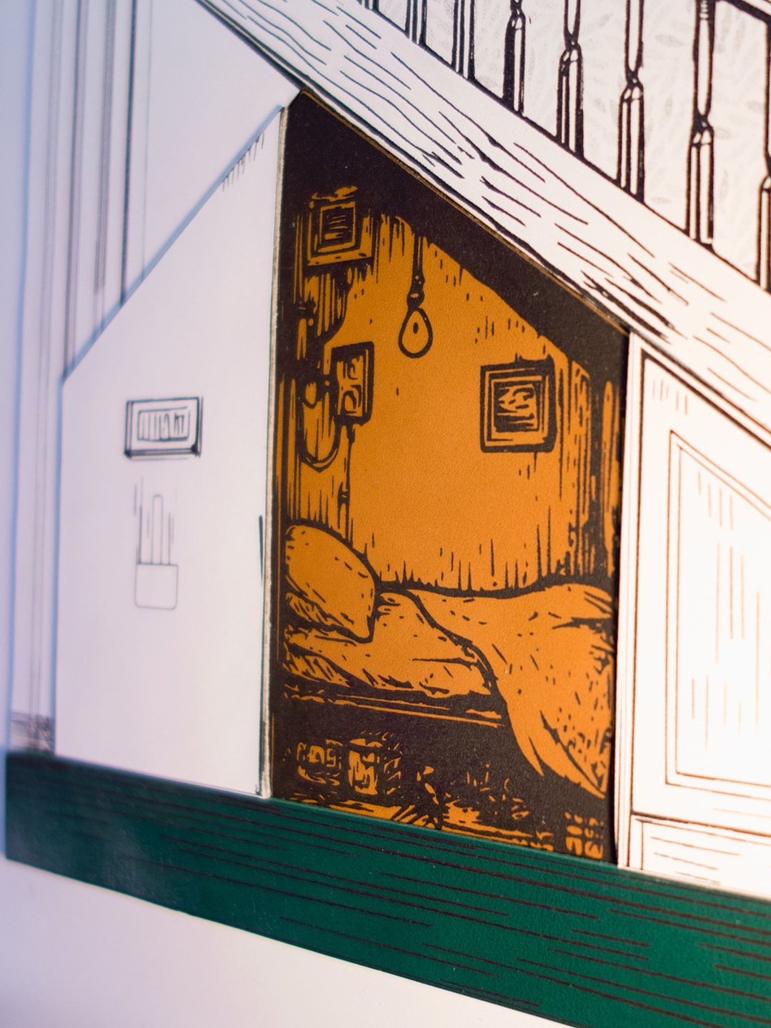 Cuadro de Cuero – “Bajo la Escalera” 🕯️✨ 4