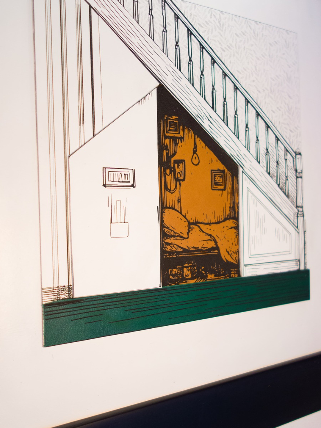 Cuadro de Cuero – “Bajo la Escalera” 🕯️✨ 5