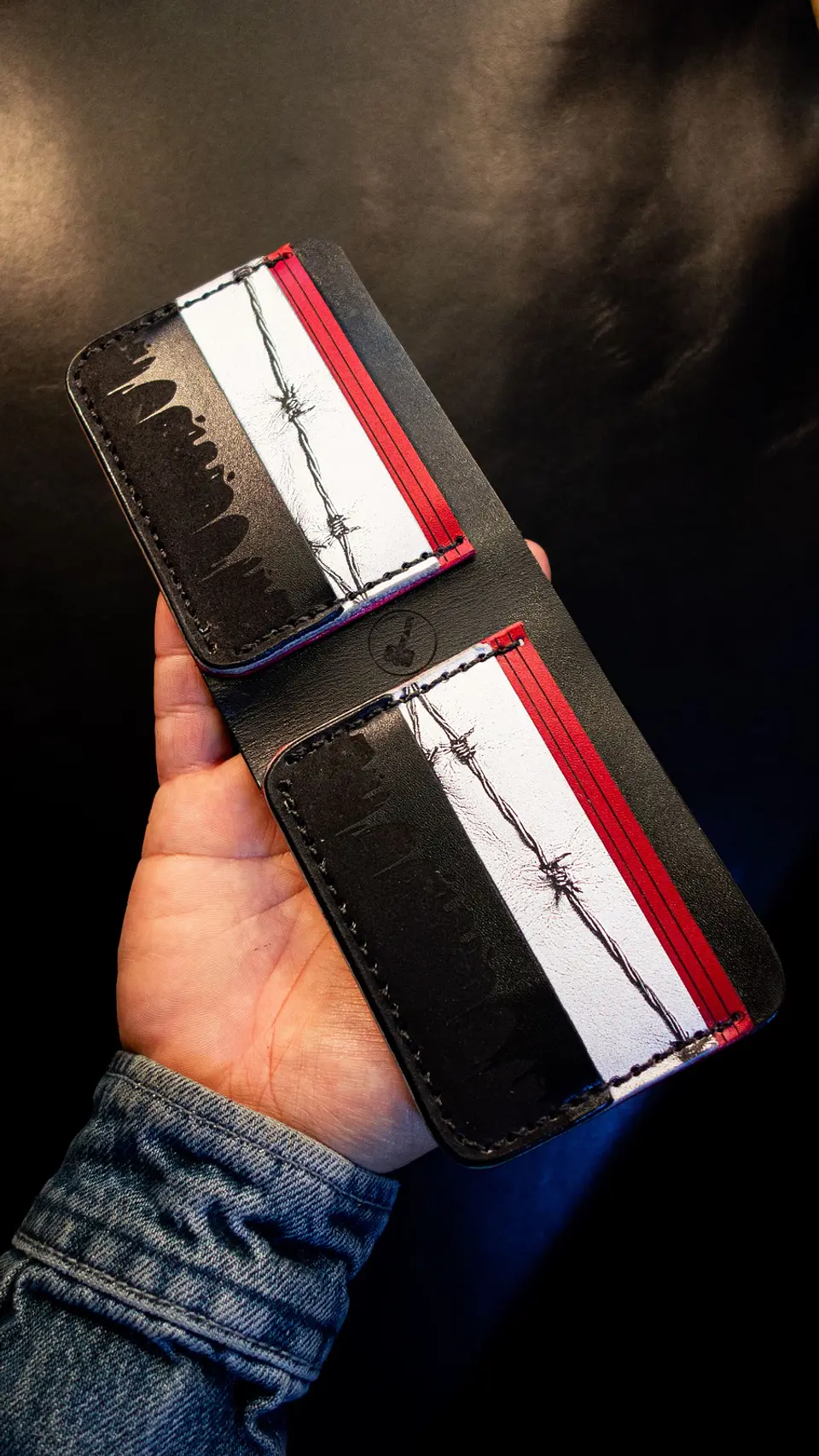 Billetera clásica de cuero Alambre de Puas  3