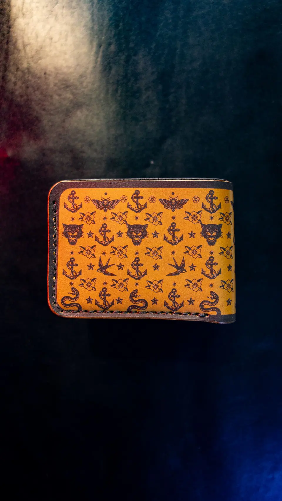 Billetera de cuero Daga – Old school Tattoo 10