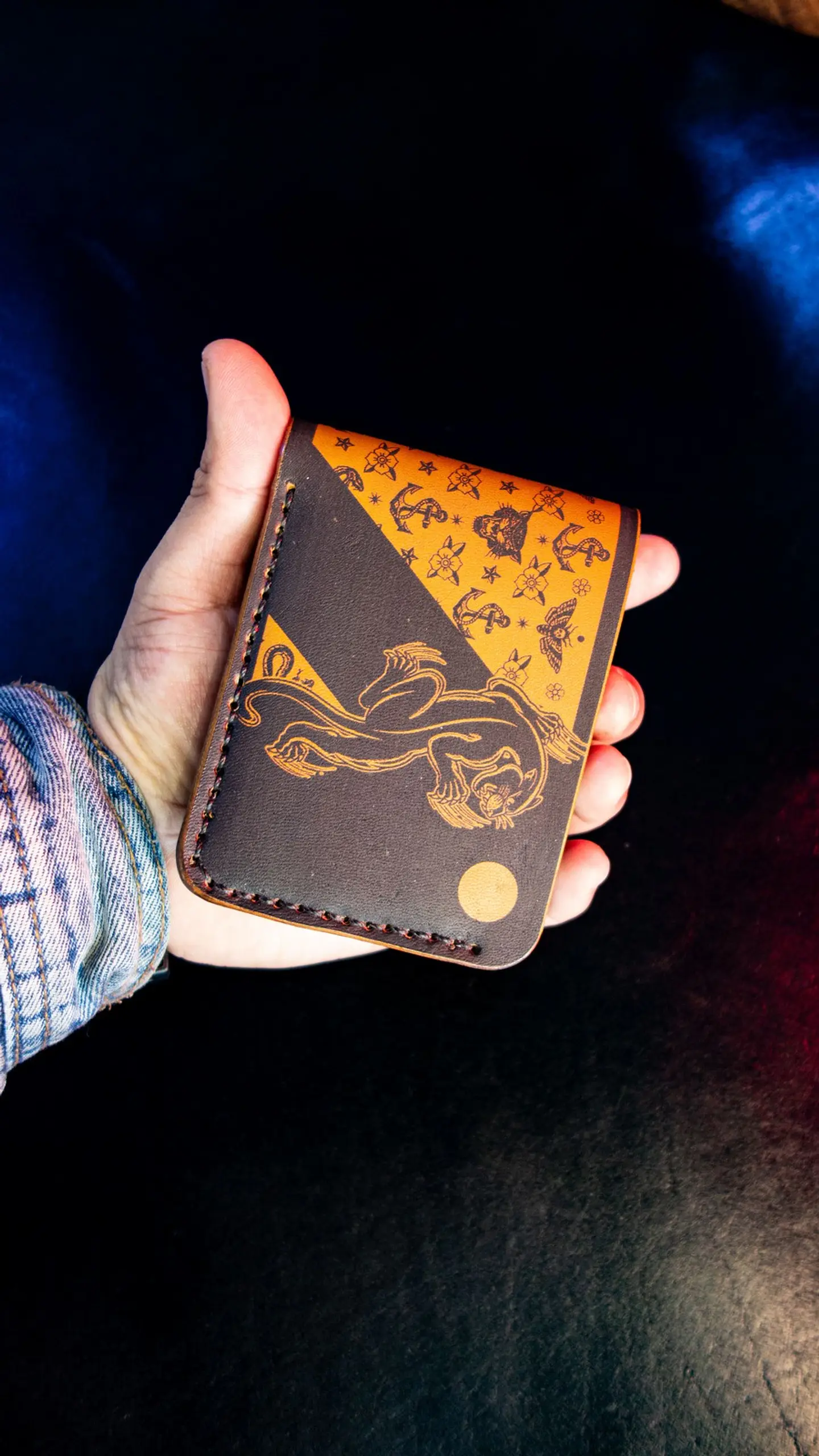 Billetera de cuero Pantera – Old school Tattoo 6