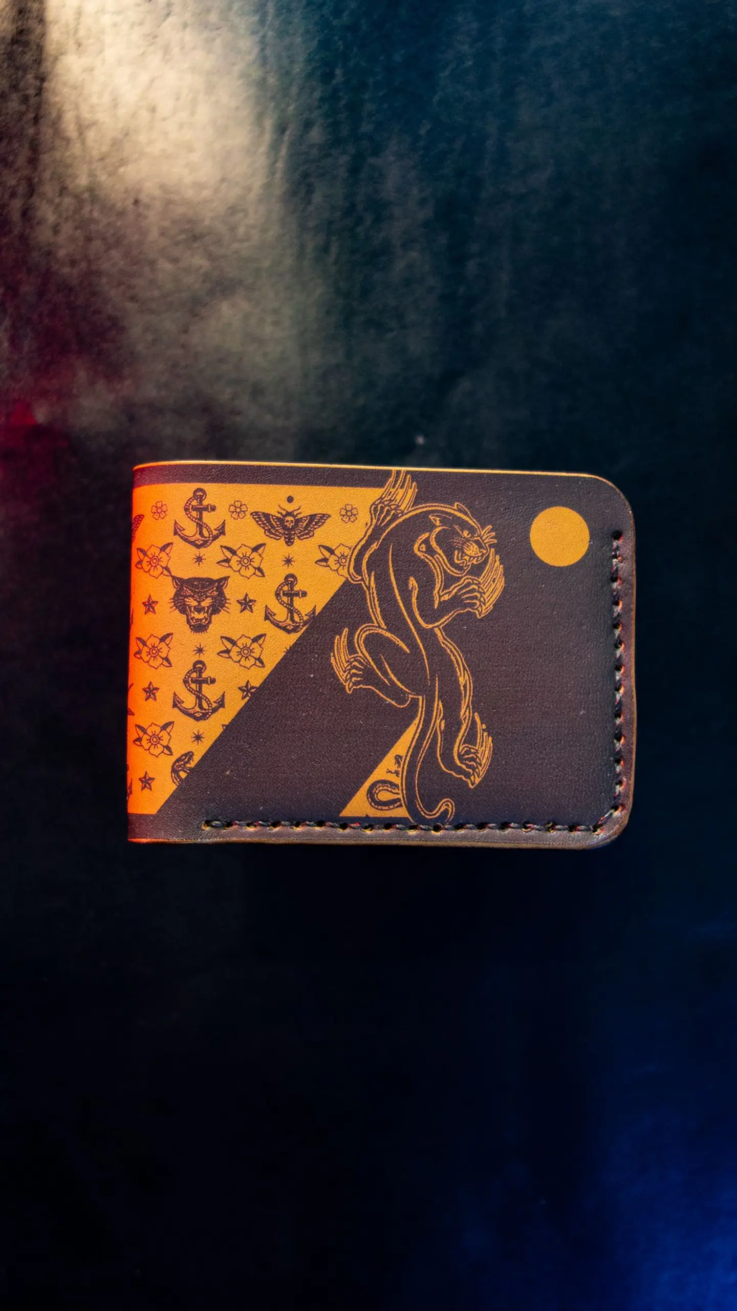 Billetera de cuero Pantera – Old school Tattoo 1