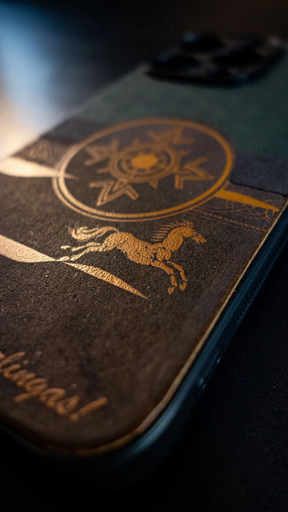 Carcasa de cuero para iPhone 16 Pro – Homenaje Rohirrim 3