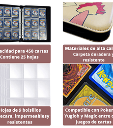 Carpeta Grande Rosa para 450 Cartas de Pokemon/Yugioh! 