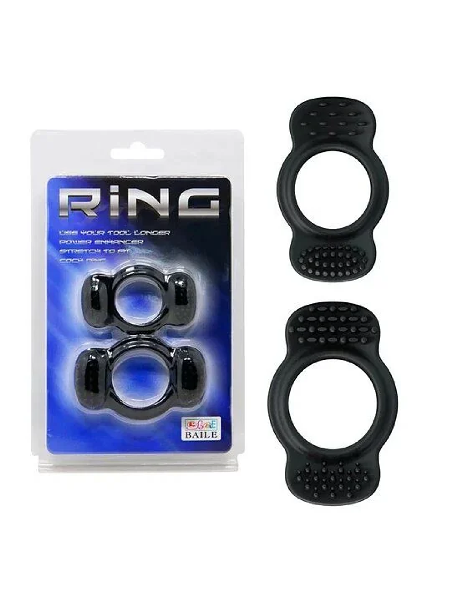 Ring Duo Negro - Set De Anillos Peneanos 1