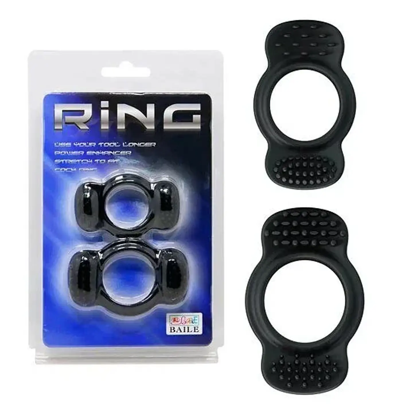 Ring Duo Negro - Set De Anillos Peneanos 1