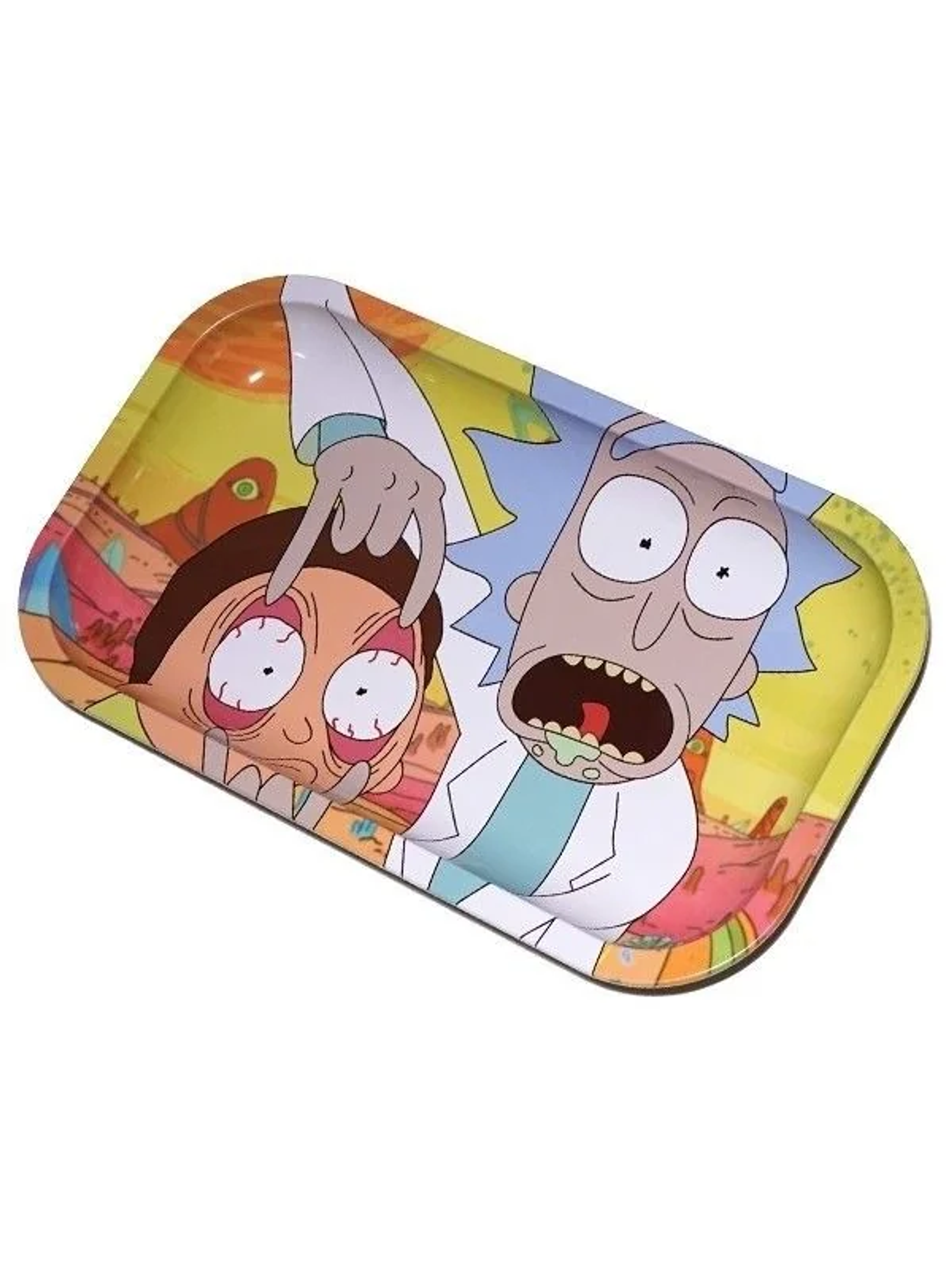 Bandeja Rolado Metalica 18X12.5Cm Rick And Morty 1