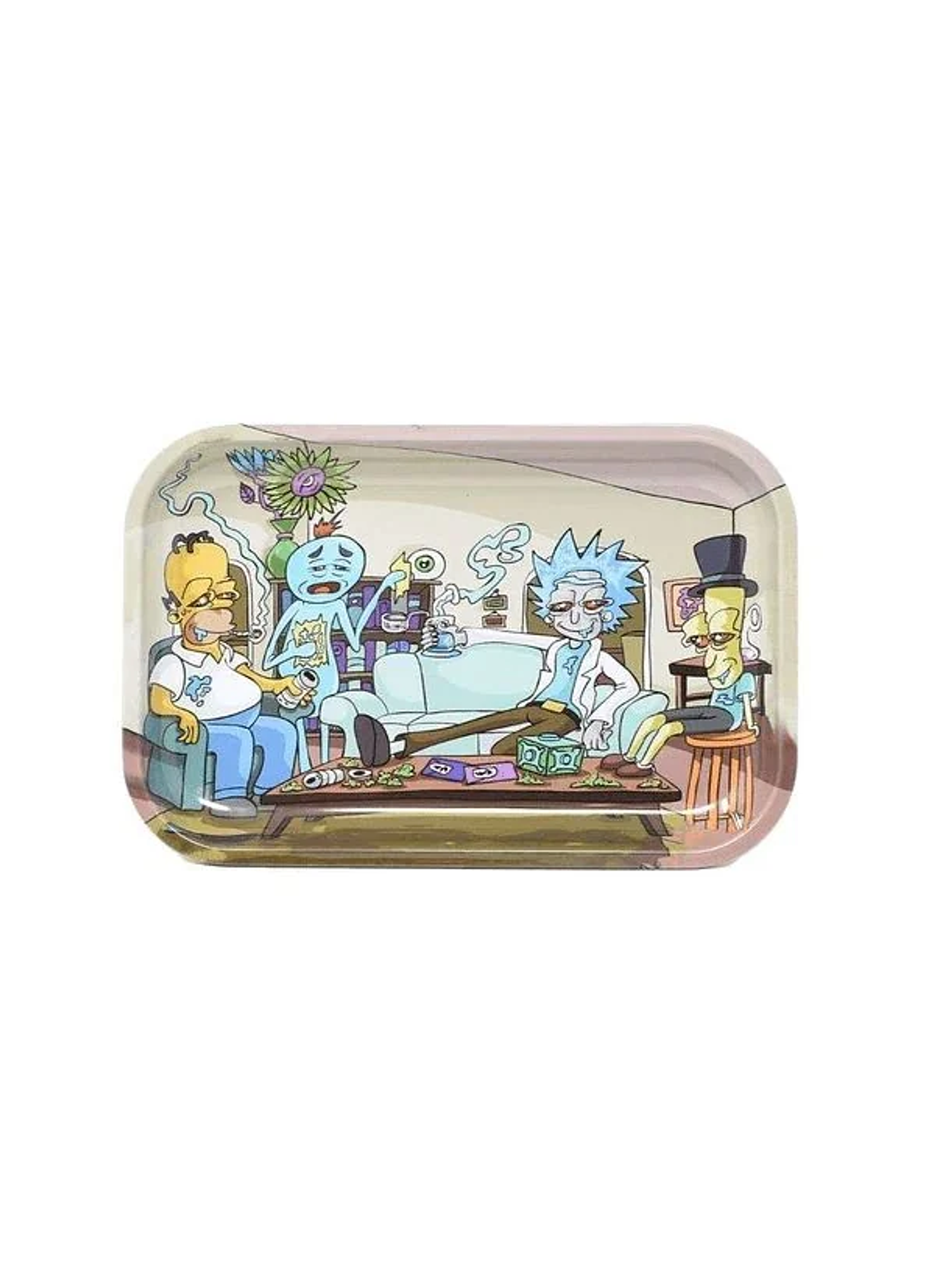 Bandeja Rolado Metalica 28X18Cm Rick And Morty 1