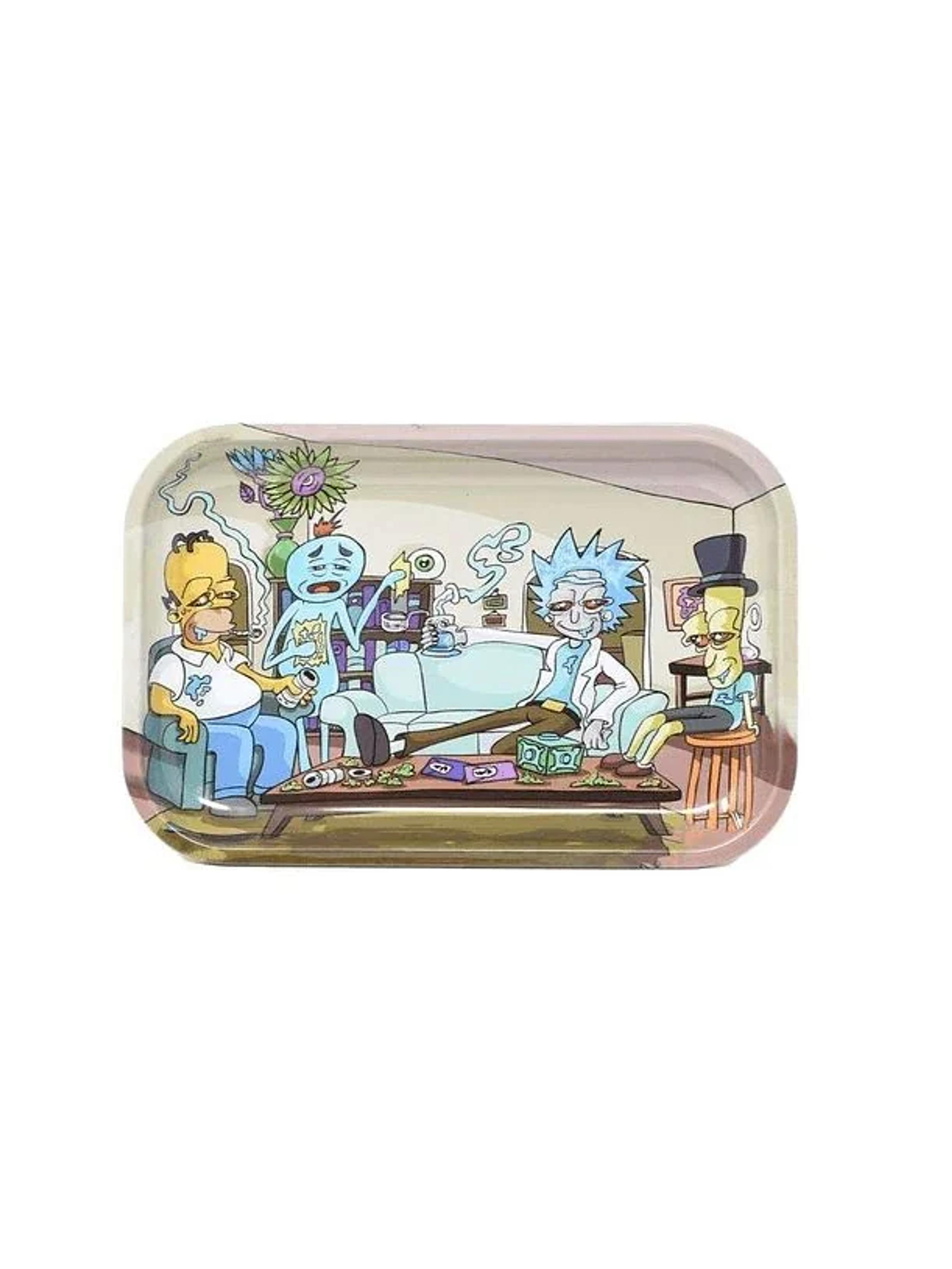 Bandeja Rolado Metalica 28X18Cm Rick And Morty 1