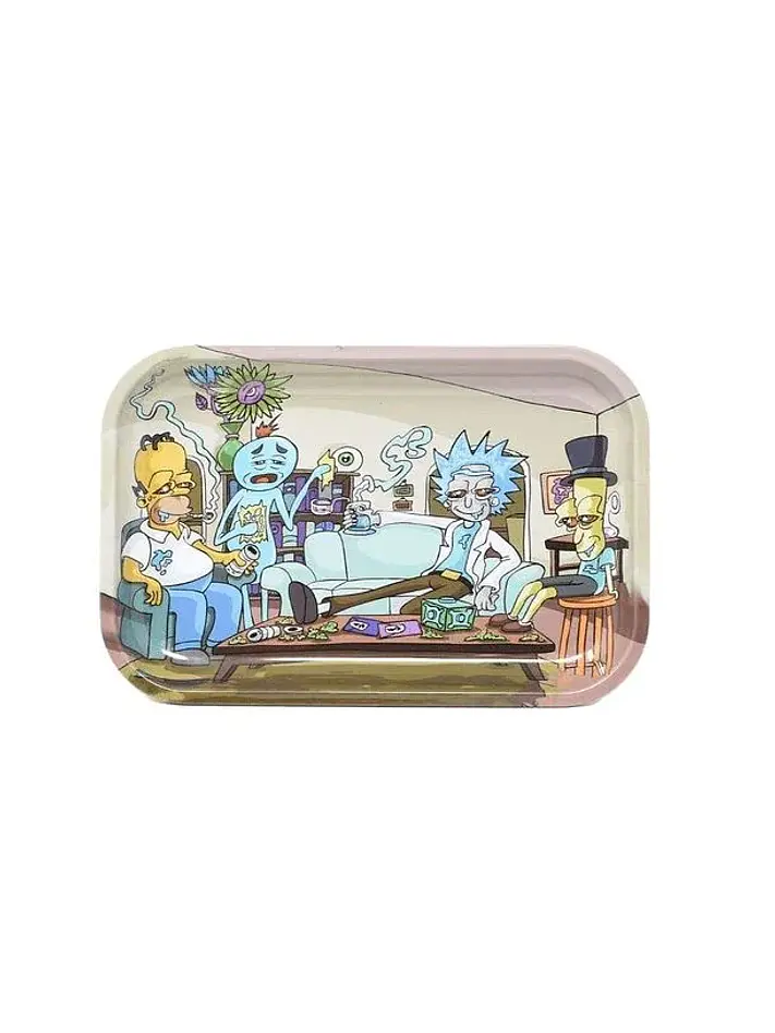 Bandeja Rolado Metalica 28X18Cm Rick And Morty 1