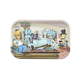 Bandeja Rolado Metalica 18X12.5Cm Rick And Morty Homer