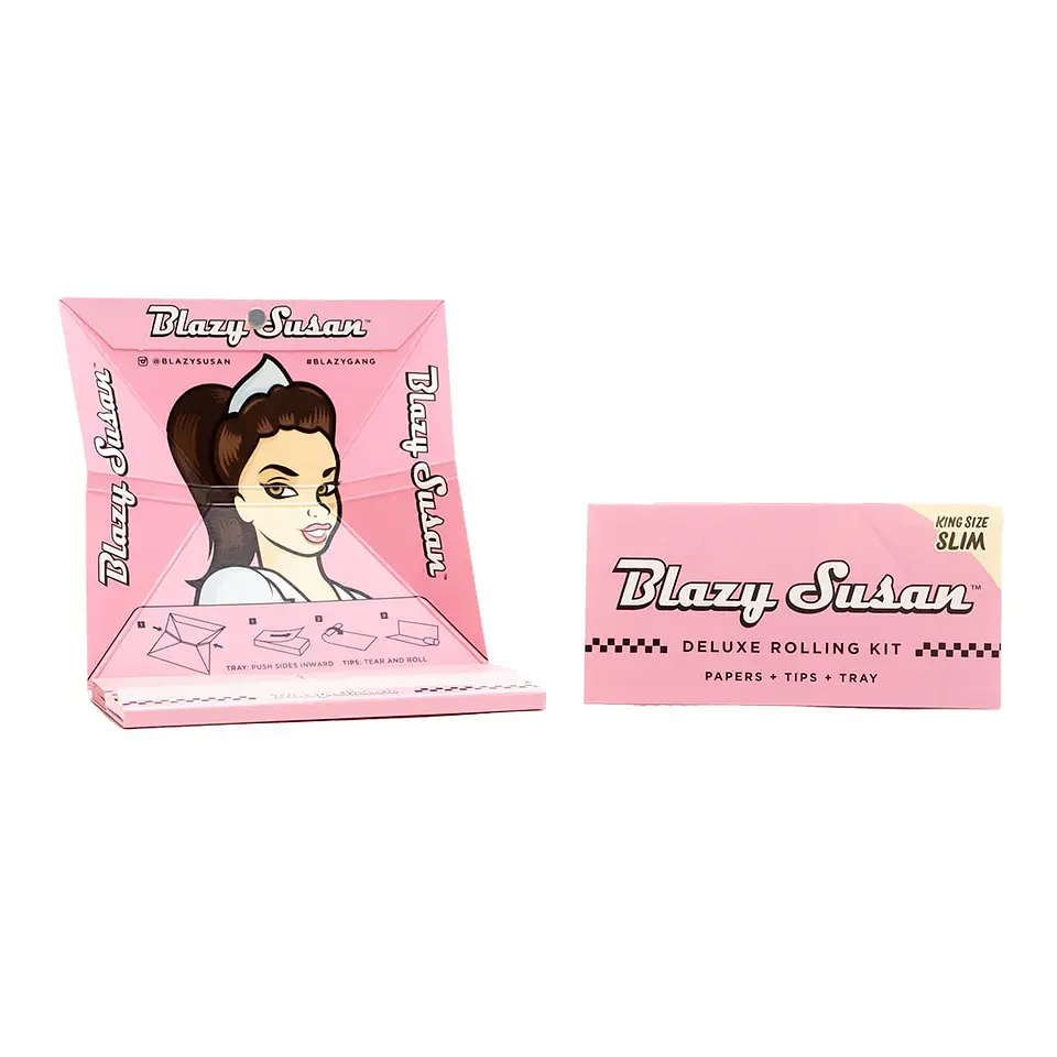 Papelillo Pink King Size Slim Deluxe Kit (Unidad / Display 20U) -Blazy Susan 3