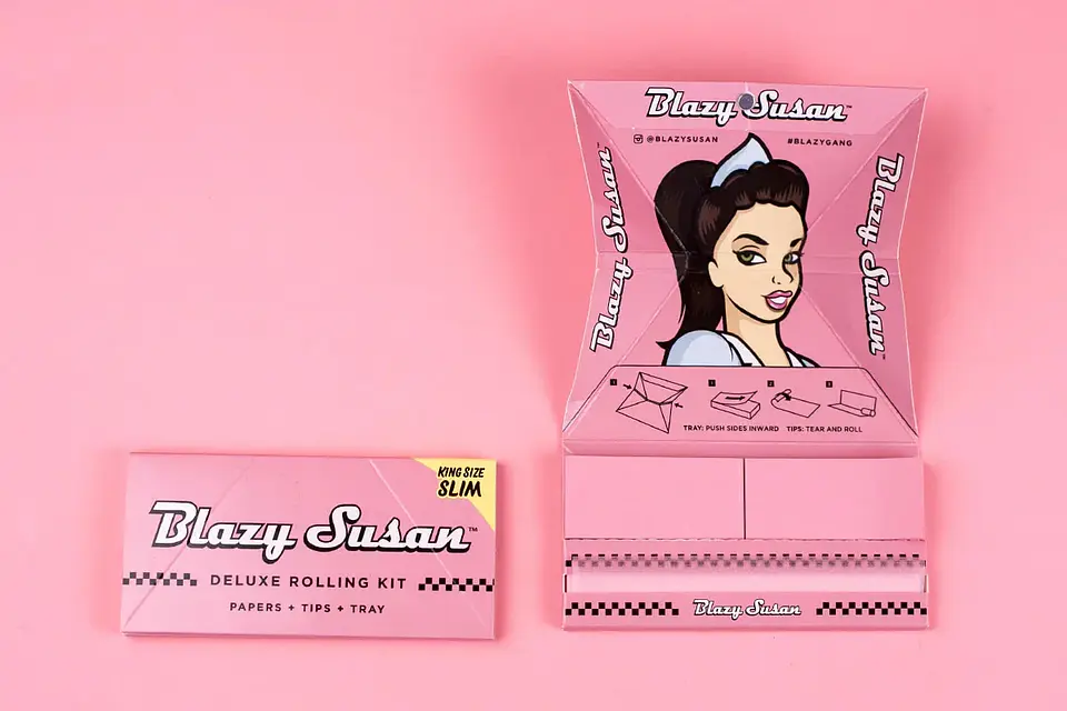 Papelillo Pink King Size Slim Deluxe Kit (Unidad / Display 20U) -Blazy Susan 2