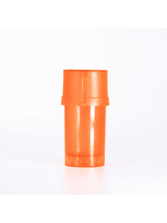 CONTENEDOR + MOLEDOR PLASTICO NARANJA 1