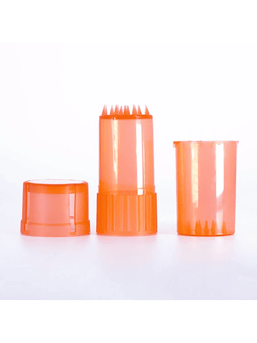 CONTENEDOR + MOLEDOR PLASTICO NARANJA 2