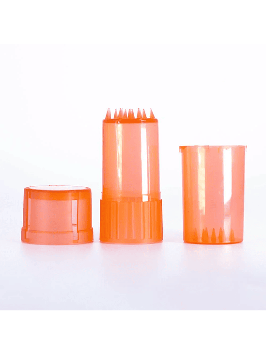 CONTENEDOR + MOLEDOR PLASTICO NARANJA 2