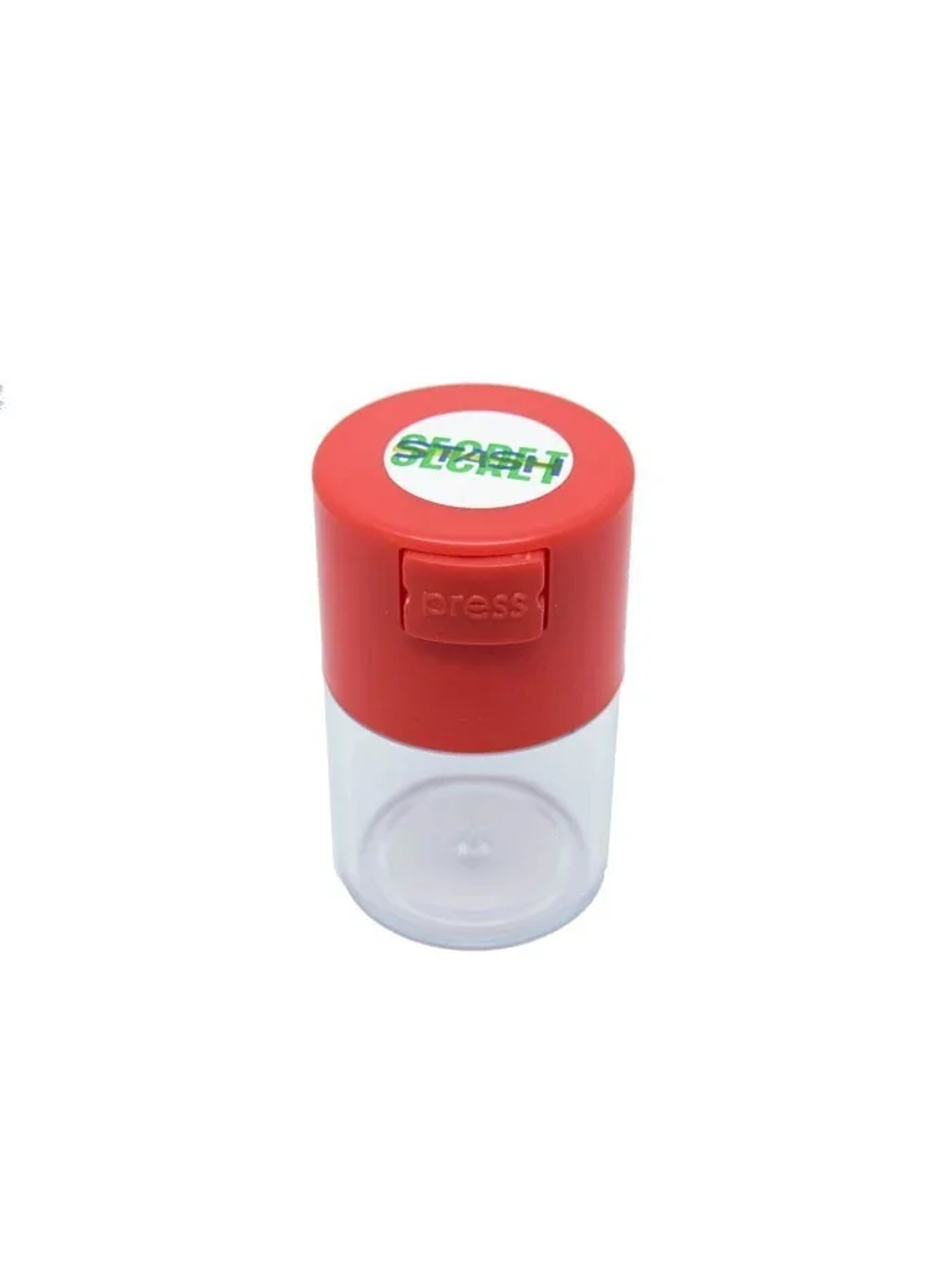 Contenedor 6,6 Oz Tapa Roja Base Transparente-Secret Stash 1