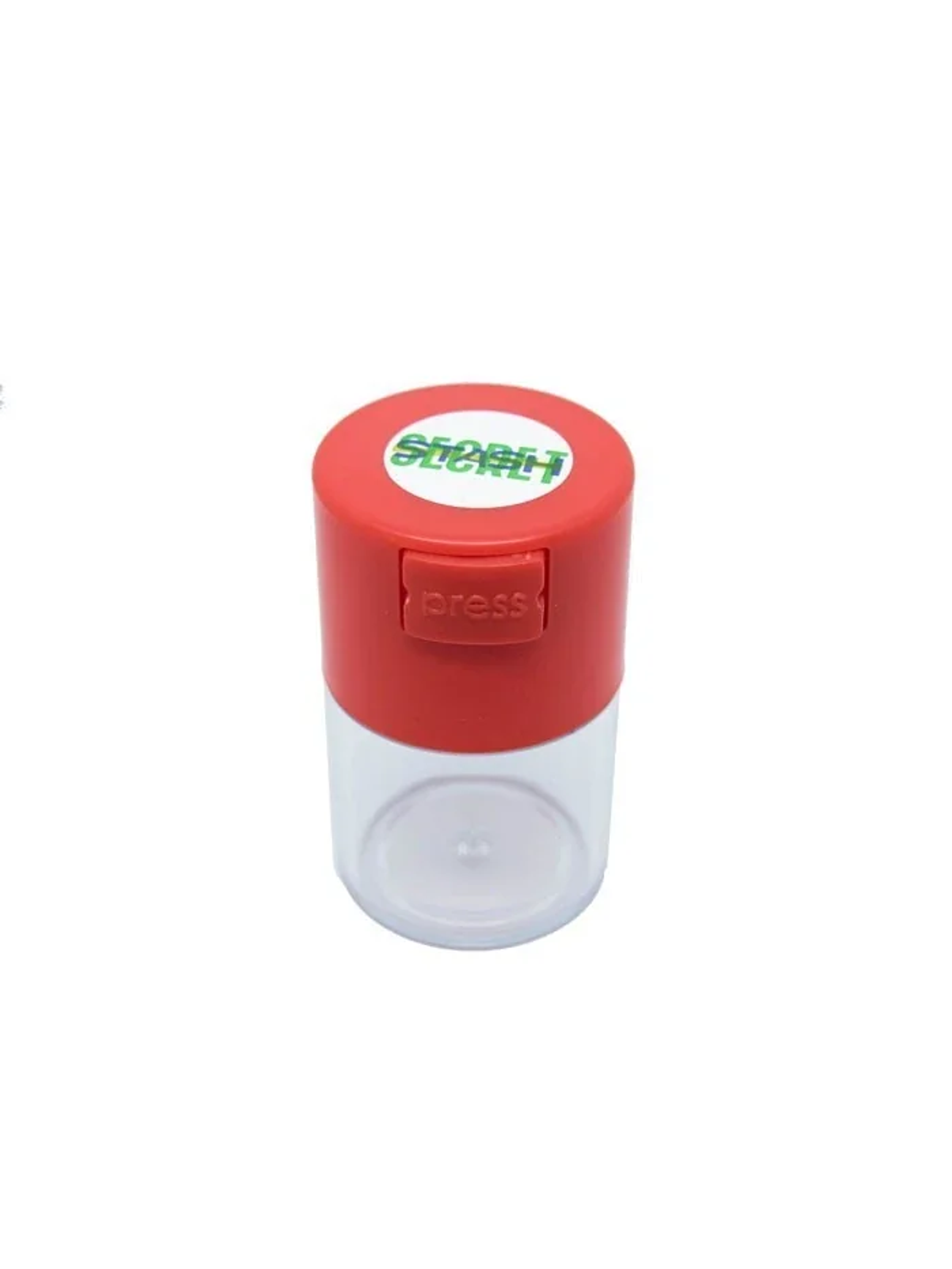 Contenedor 6,6 Oz Tapa Roja Base Transparente-Secret Stash 1